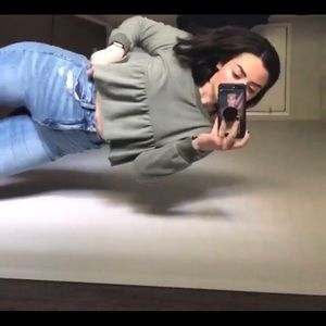 Cropped green sweater from American eagle